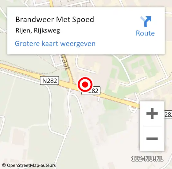 Locatie op kaart van de 112 melding: Brandweer Met Spoed Naar Rijen, Rijksweg op 2 december 2021 13:23