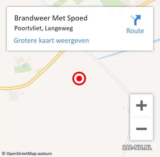 Locatie op kaart van de 112 melding: Brandweer Met Spoed Naar Poortvliet, Langeweg op 2 december 2021 13:49