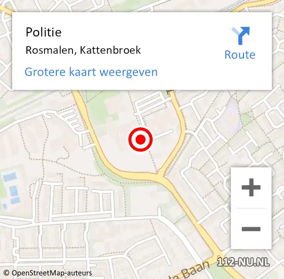 Locatie op kaart van de 112 melding: Politie Rosmalen, Kattenbroek op 2 december 2021 14:13