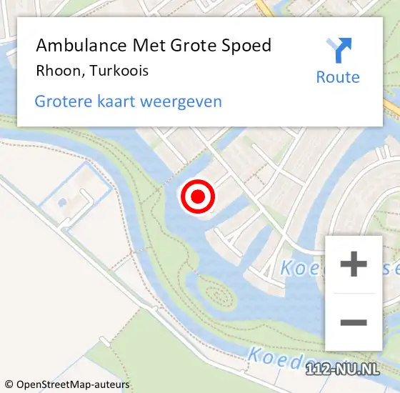 Locatie op kaart van de 112 melding: Ambulance Met Grote Spoed Naar Rhoon, Turkoois op 2 december 2021 14:27