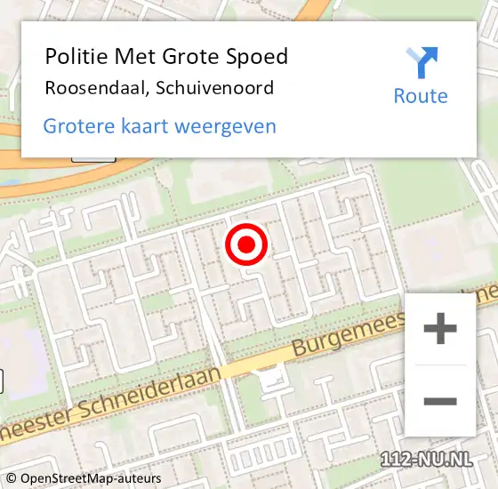 Locatie op kaart van de 112 melding: Politie Met Grote Spoed Naar Roosendaal, Schuivenoord op 2 december 2021 14:34