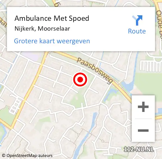 Locatie op kaart van de 112 melding: Ambulance Met Spoed Naar Nijkerk, Moorselaar op 2 december 2021 14:39