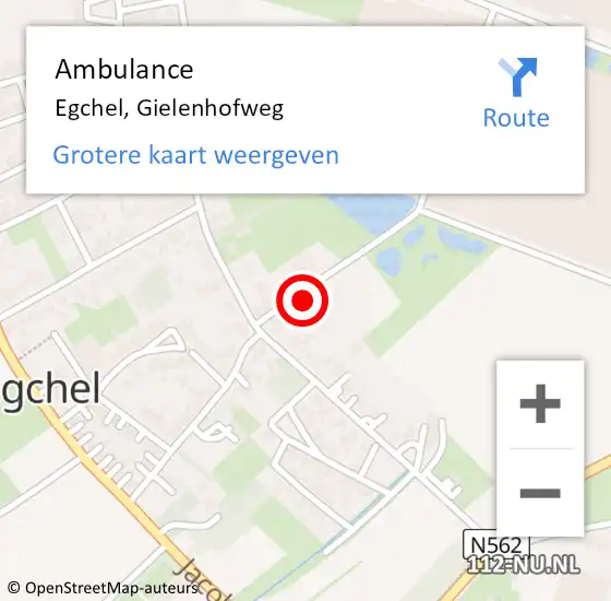 Locatie op kaart van de 112 melding: Ambulance Egchel, Gielenhofweg op 1 juli 2014 08:02