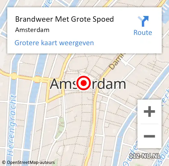 Locatie op kaart van de 112 melding: Brandweer Met Grote Spoed Naar Amsterdam op 2 december 2021 15:18