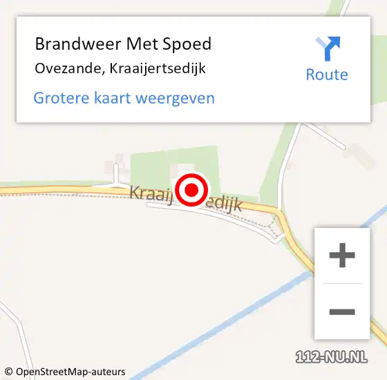 Locatie op kaart van de 112 melding: Brandweer Met Spoed Naar Ovezande, Kraaijertsedijk op 2 december 2021 15:21