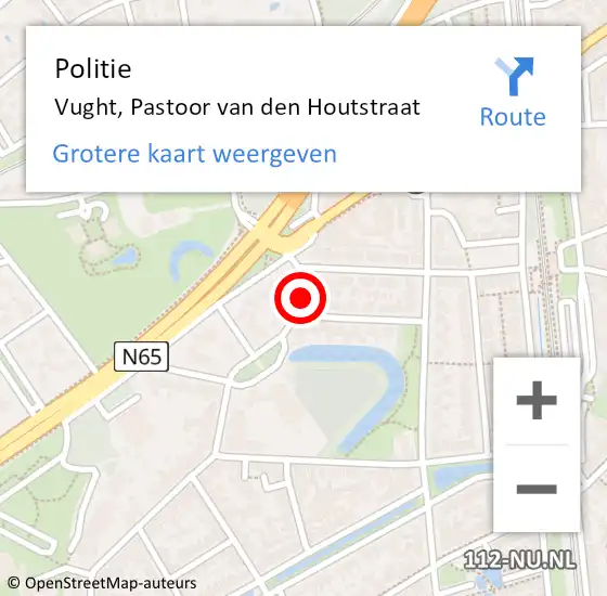 Locatie op kaart van de 112 melding: Politie Vught, Pastoor van den Houtstraat op 2 december 2021 15:34