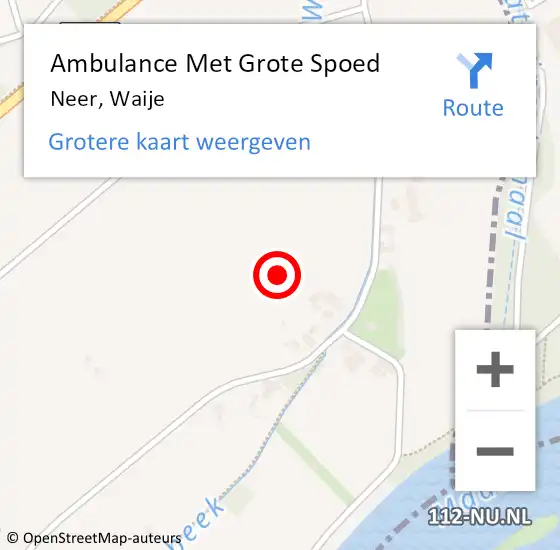 Locatie op kaart van de 112 melding: Ambulance Met Grote Spoed Naar Neer, Waije op 2 december 2021 16:04