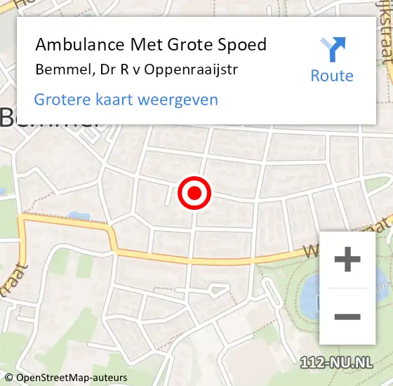 Locatie op kaart van de 112 melding: Ambulance Met Grote Spoed Naar Bemmel, Dr R v Oppenraaijstr op 2 december 2021 16:38