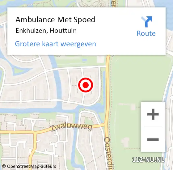 Locatie op kaart van de 112 melding: Ambulance Met Spoed Naar Enkhuizen, Houttuin op 2 december 2021 19:16