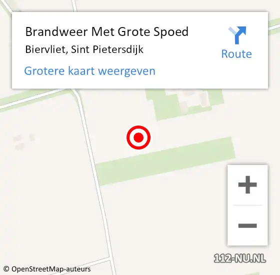 Locatie op kaart van de 112 melding: Brandweer Met Grote Spoed Naar Biervliet, Sint Pietersdijk op 2 december 2021 20:28