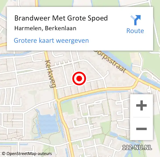 Locatie op kaart van de 112 melding: Brandweer Met Grote Spoed Naar Harmelen, Berkenlaan op 2 december 2021 20:46