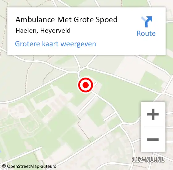 Locatie op kaart van de 112 melding: Ambulance Met Grote Spoed Naar Haelen, Heyerveld op 2 december 2021 21:09