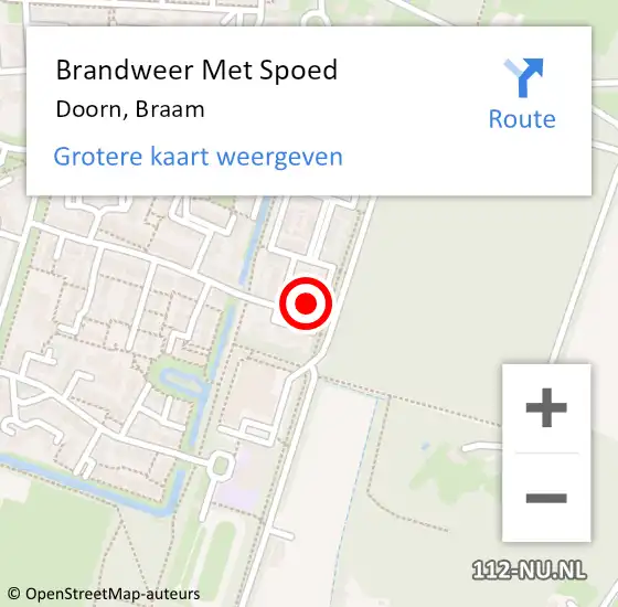 Locatie op kaart van de 112 melding: Brandweer Met Spoed Naar Doorn, Braam op 2 december 2021 21:29
