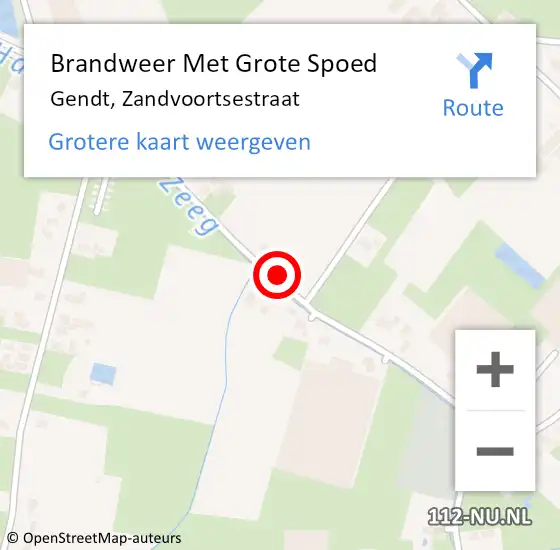 Locatie op kaart van de 112 melding: Brandweer Met Grote Spoed Naar Gendt, Zandvoortsestraat op 2 december 2021 21:57