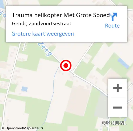 Locatie op kaart van de 112 melding: Trauma helikopter Met Grote Spoed Naar Gendt, Zandvoortsestraat op 2 december 2021 22:01