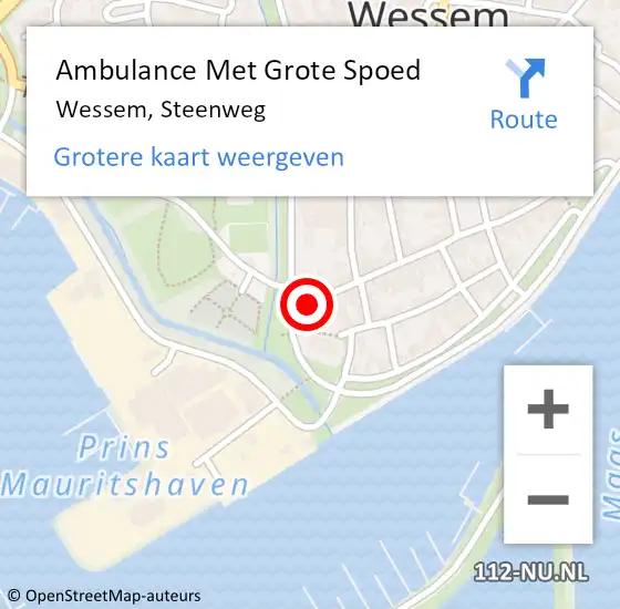 Locatie op kaart van de 112 melding: Ambulance Met Grote Spoed Naar Wessem, Steenweg op 1 juli 2014 08:44