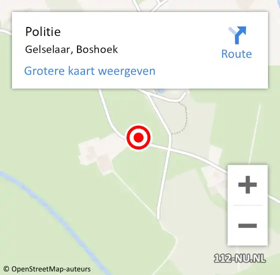 Locatie op kaart van de 112 melding: Politie Gelselaar, Boshoek op 2 december 2021 23:26