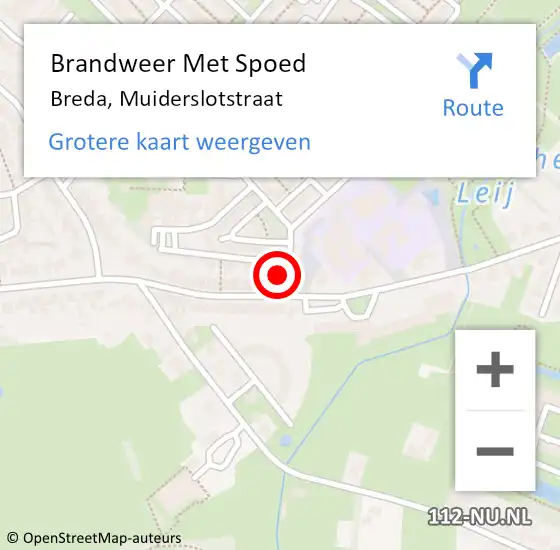 Locatie op kaart van de 112 melding: Brandweer Met Spoed Naar Breda, Muiderslotstraat op 2 december 2021 23:36