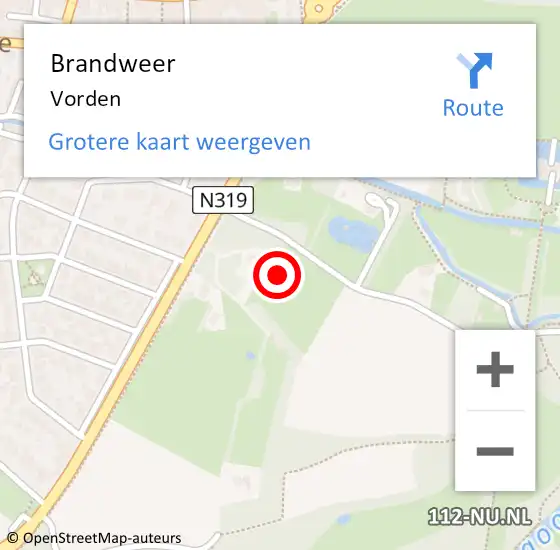 Locatie op kaart van de 112 melding: Brandweer Vorden op 3 december 2021 00:46