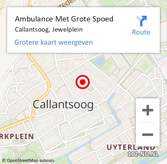 Locatie op kaart van de 112 melding: Ambulance Met Grote Spoed Naar Callantsoog, Jewelplein op 3 december 2021 01:55