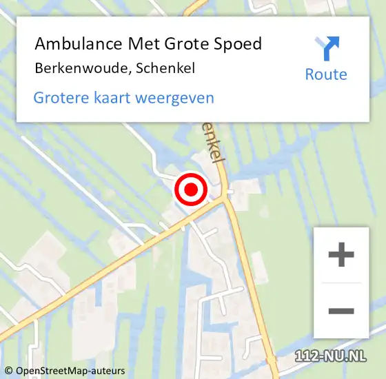 Locatie op kaart van de 112 melding: Ambulance Met Grote Spoed Naar Berkenwoude, Schenkel op 3 december 2021 03:40