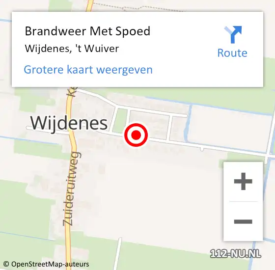 Locatie op kaart van de 112 melding: Brandweer Met Spoed Naar Wijdenes, 't Wuiver op 3 december 2021 03:53