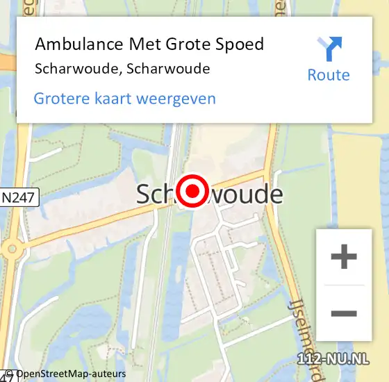 Locatie op kaart van de 112 melding: Ambulance Met Grote Spoed Naar Scharwoude, Scharwoude op 3 december 2021 04:19