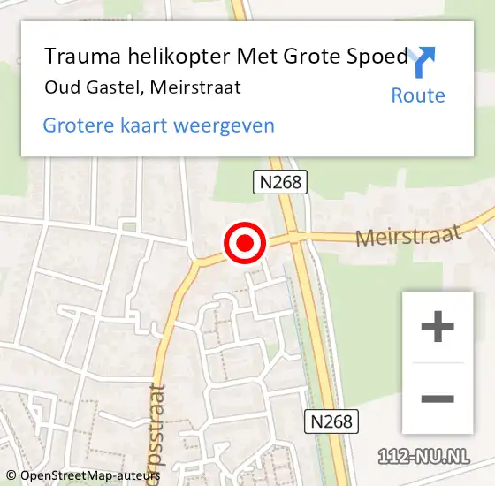 Locatie op kaart van de 112 melding: Trauma helikopter Met Grote Spoed Naar Oud Gastel, Meirstraat op 3 december 2021 05:32