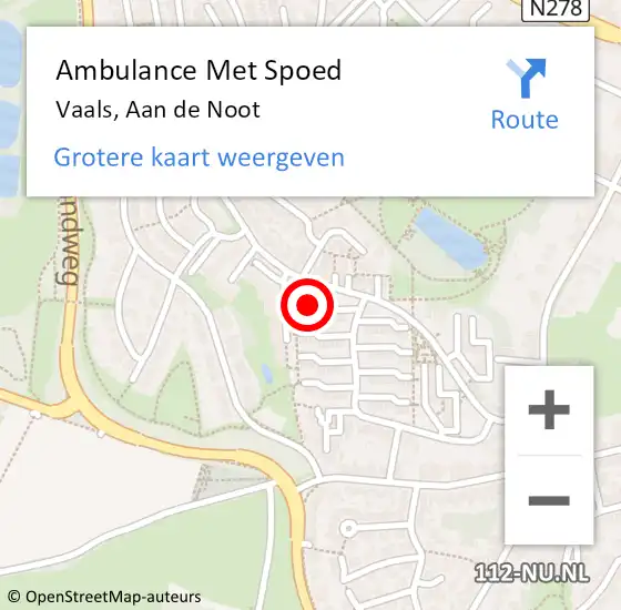 Locatie op kaart van de 112 melding: Ambulance Met Spoed Naar Vaals, Aan de Noot op 1 juli 2014 09:00