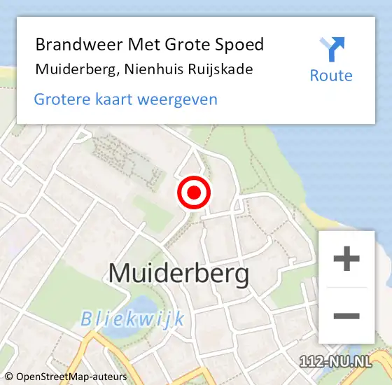 Locatie op kaart van de 112 melding: Brandweer Met Grote Spoed Naar Muiderberg, Nienhuis Ruijskade op 3 december 2021 07:40