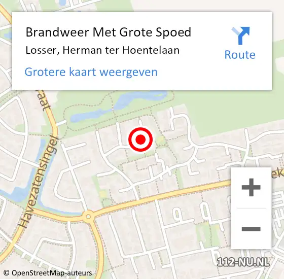 Locatie op kaart van de 112 melding: Brandweer Met Grote Spoed Naar Losser, Herman ter Hoentelaan op 3 december 2021 09:16