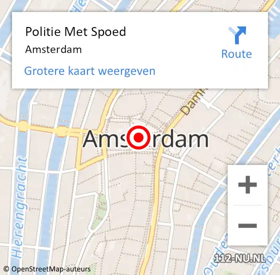 Locatie op kaart van de 112 melding: Politie Met Spoed Naar Amsterdam op 3 december 2021 10:00