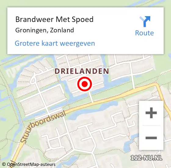 Locatie op kaart van de 112 melding: Brandweer Met Spoed Naar Groningen, Zonland op 3 december 2021 10:10