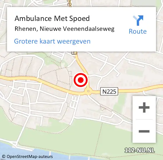 Locatie op kaart van de 112 melding: Ambulance Met Spoed Naar Rhenen, Nieuwe Veenendaalseweg op 3 december 2021 10:23