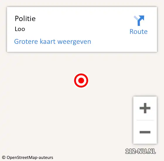 Locatie op kaart van de 112 melding: Politie Loo op 1 juli 2014 09:20