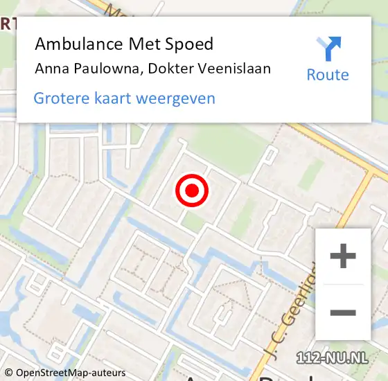Locatie op kaart van de 112 melding: Ambulance Met Spoed Naar Anna Paulowna, Dokter Veenislaan op 3 december 2021 11:13