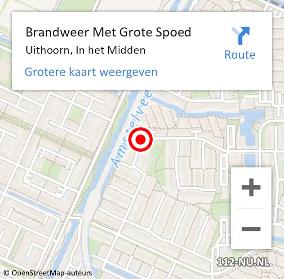 Locatie op kaart van de 112 melding: Brandweer Met Grote Spoed Naar Uithoorn, In het Midden op 3 december 2021 12:00