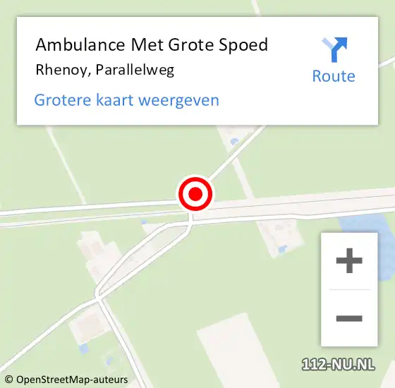 Locatie op kaart van de 112 melding: Ambulance Met Grote Spoed Naar Rhenoy, Parallelweg op 3 december 2021 12:13