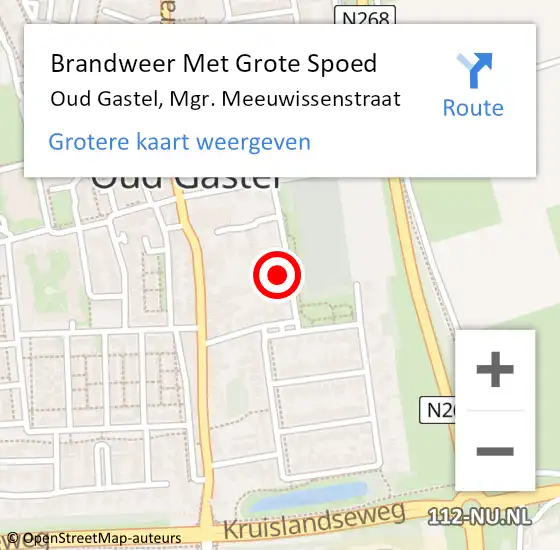 Locatie op kaart van de 112 melding: Brandweer Met Grote Spoed Naar Oud Gastel, Mgr. Meeuwissenstraat op 3 december 2021 12:24