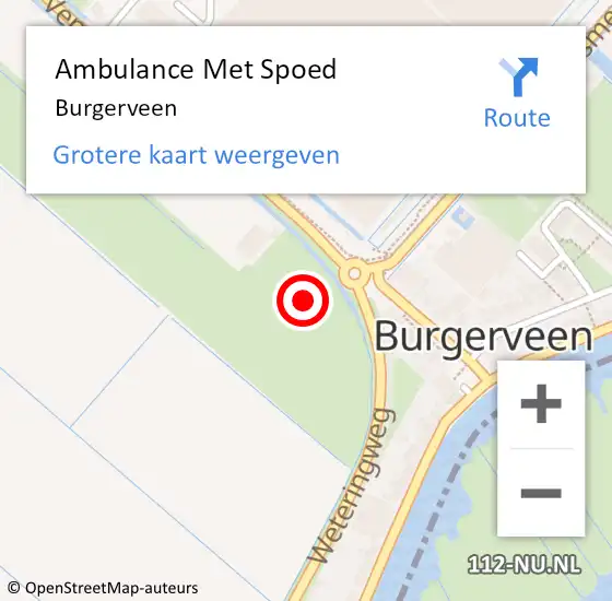 Locatie op kaart van de 112 melding: Ambulance Met Spoed Naar Burgerveen op 3 december 2021 12:30