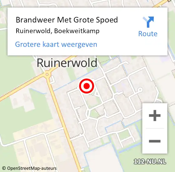 Locatie op kaart van de 112 melding: Brandweer Met Grote Spoed Naar Ruinerwold, Boekweitkamp op 3 december 2021 12:40