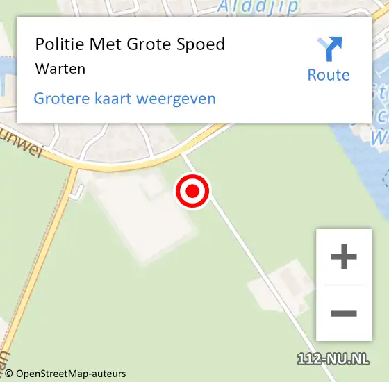 Locatie op kaart van de 112 melding: Politie Met Grote Spoed Naar Warten op 3 december 2021 13:21