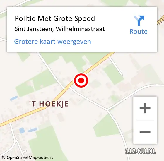 Locatie op kaart van de 112 melding: Politie Met Grote Spoed Naar Sint Jansteen, Wilhelminastraat op 3 december 2021 14:40