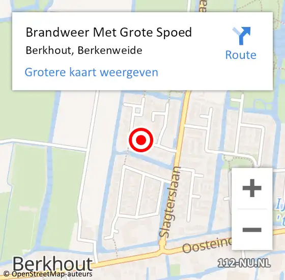 Locatie op kaart van de 112 melding: Brandweer Met Grote Spoed Naar Berkhout, Berkenweide op 3 december 2021 15:08