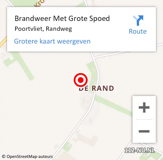 Locatie op kaart van de 112 melding: Brandweer Met Grote Spoed Naar Poortvliet, Randweg op 3 december 2021 15:37