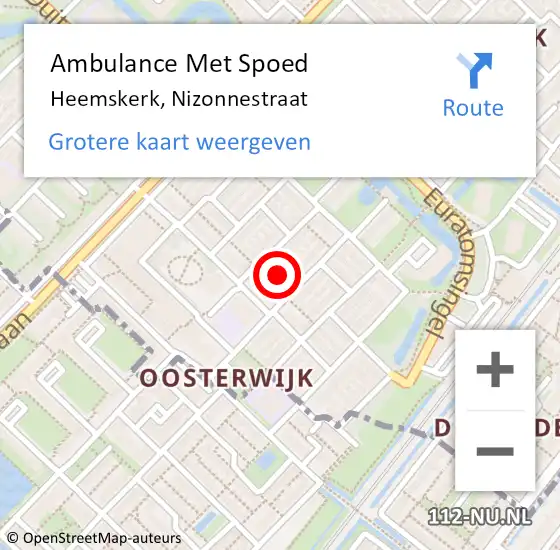 Locatie op kaart van de 112 melding: Ambulance Met Spoed Naar Heemskerk, Nizonnestraat op 3 december 2021 16:51