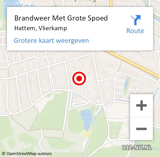 Locatie op kaart van de 112 melding: Brandweer Met Grote Spoed Naar Hattem, Vlierkamp op 3 december 2021 17:15