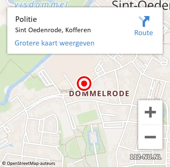 Locatie op kaart van de 112 melding: Politie Sint Oedenrode, Kofferen op 3 december 2021 18:15