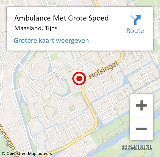 Locatie op kaart van de 112 melding: Ambulance Met Grote Spoed Naar Maasland, Tijns op 3 december 2021 18:28