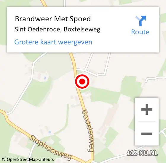 Locatie op kaart van de 112 melding: Brandweer Met Spoed Naar Sint Oedenrode, Boxtelseweg op 3 december 2021 18:47